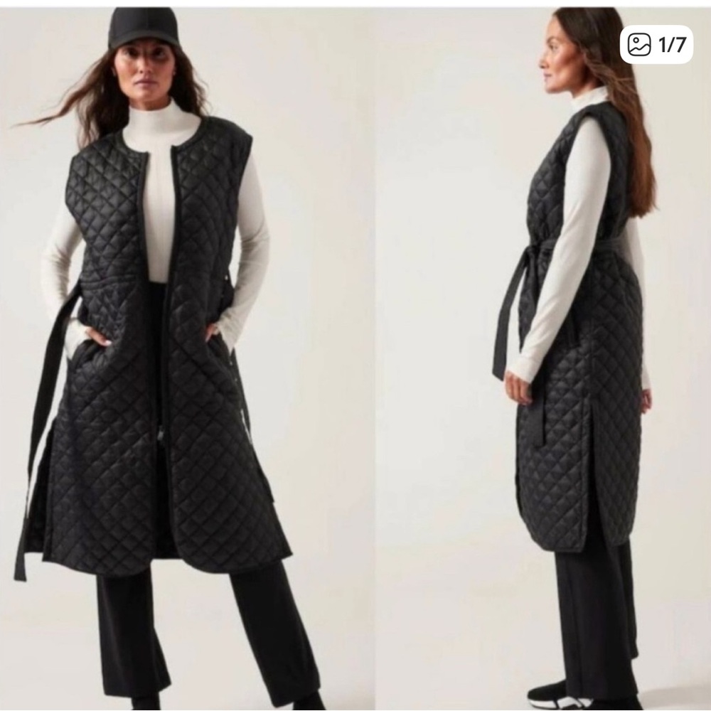 Athleta Black Quilted Vest